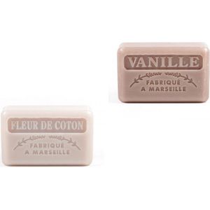 Soap bar set - zeep savon de marseille Fleur de Coton + Vanille 2x125 gr.