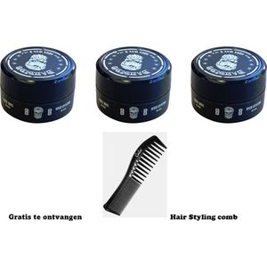 BANDIDO AQUA WAX 8 BLACK 3 STUKS+ Styling Comb