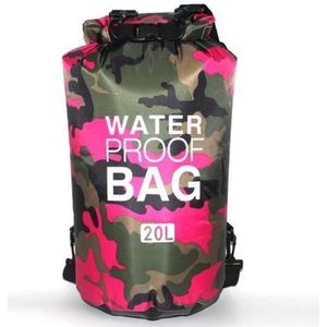 Drybag | Waterproof PVC tas | roze 20L | Waterdichte zak | Tas voor op het water | Waterproof Kanotas/zeiltas/boottas