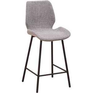Barkruk Gifty - Lichtgrijs - 67cm zithoogte - Set van 1 - Voor keuken en bar - Met rugleuning - Ergonomische barstoelen