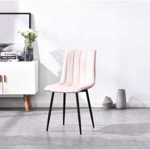 TammaT® - Stoelen - Eetkamerstoelen - Moderne Velvet stoel  - Kuipstoel - Eetkamerstoel Velvet - Eetkamerstoel Roze