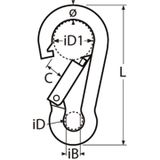 Karabijnhaak Musketonhaak Rvs - 6x60mm - Rvs 316 - Verpakt 2 stuks