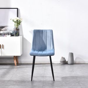 TammaT® - Stoelen - Eetkamerstoelen - Moderne Velvet stoel  - Kuipstoel - Eetkamerstoel Velvet - Eetkamerstoel Licht Blauw