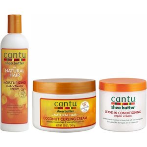 Cantu Verzorging Set Coconut Curling Cream Curl Activator en Leave in Conditioner 3 pieces