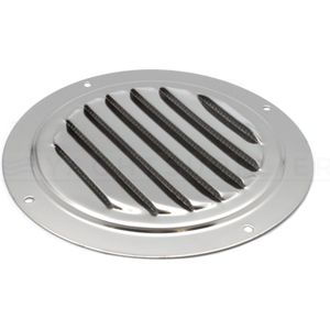 Rvs ventilatierooster 100mm met insecten-gaas Rvs gepolijst