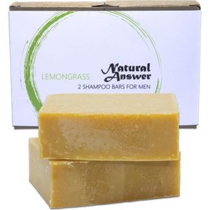 Shampoo Bar Voor Mannen | Lemongrass | 2 x 100 gram Voordeelverpakking | 100% Natuurlijk