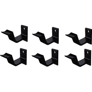 Leuninghouder zwart - Keilboutbevestiging - Hol zadel Hermeta - 3553-18 - 6 stuks