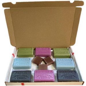 Voordeelpakket - Zeep Savon de Marseille - Patchouli - Pavot - Marine - Huile d Olive - Vanille - 8x 125 gram en 3x 30 gram