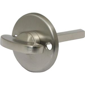 Rozet Wc binnenzijde 51mm rond met knop tbv patentbouten per stuk RVS mat