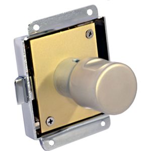 Meubeloplegslot draaiknop bediend Ls en Rs toepasbaarÂ , deurdikte 16-17mm  Messing gepolijst