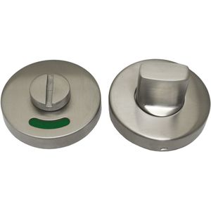 Wc garnituur set op rond rozet 54mm, krukstift 7mm Rvs geborsteld