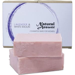 Shampoo Bar Voor Vrouwen | Lavender & White Kaolin | 2 x 100 gram Voordeelverpakking | 100% Biologisch