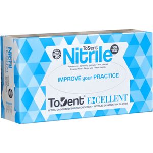 Todent Nitril handschoen maat L - 100/ds - blauw Poedervrij - 4gr