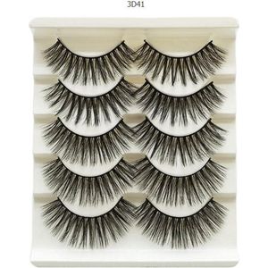 Without Lemons 3D wimpers 3D41 - 5 paar - Natuurlijke kunst wimpers - Nep wimpers - Valse wimpers - Zwart - wimper  extension - Stijlvol - Fake eyelashes - natuurlijk - stijvol - make up - 15cm