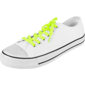 Sneakerveters | Platte neon groene veters | lengte: 100cm | 8 mm breed