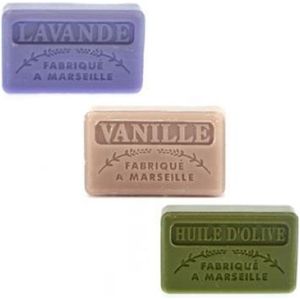 Soap bar set - zeep savon de marseille Lavendel, Vanille, Huile d'olive 3x60 gr.