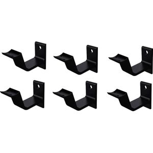 Leuninghouder zwart - Keilboutbevestiging - Hol zadel Hermeta - 6 stuks