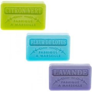 Soap bar set - zeep savon de marseille Limoen, Fleur de lotus, Lavendel 3x60 gr