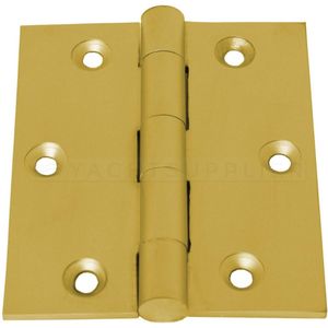 Scharnier rechte hoek 110x86mm losse pen Messing gepolijst