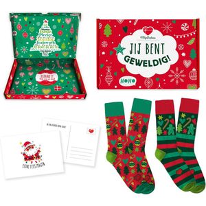 kerstsokken unisex - Kerstcadeau voor mannen - Kerst sokken dames - kerstsokken heren - Jij bent geweldig - 35-40