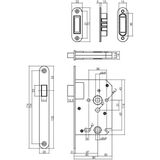 Insteekslot Rvs - Badkamer/Wc-slot met magnetische dagschoot