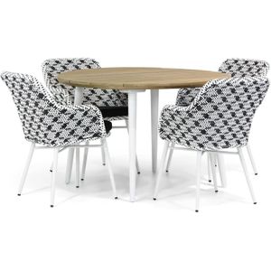 Lifestyle Crossway/Montana 130 cm rond dining tuinset 5-delig