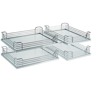 Manden-set Magic Corner Comfort type 1000 Chroom met witte bodem