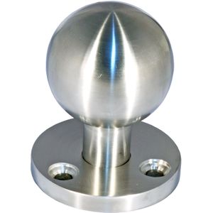 Deurknop Rond 50mm op montageplaat 60x8mm per stuk RVS (Inox) Gepolijst