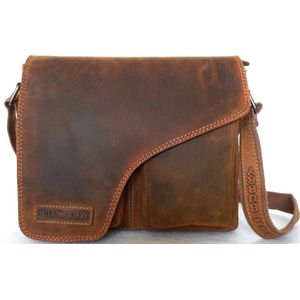 Hillburry Tas - 100% Leer -  Crossbodytas - Unisex - Cognac / Bruin