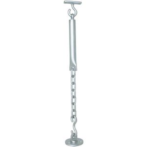 Stoelsjorring incl. stoeloog en bodemplaat, L= 420mm Messing mat chroom