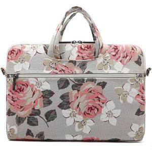 Laptoptas 16 Inch - Laptophoes Met Ritssluiting - Canvaslife Sleeve Alle Merken - Tas Alle Laptops Tot 16 Inch - Laptoptas Dames - Bloemen Rozen Design