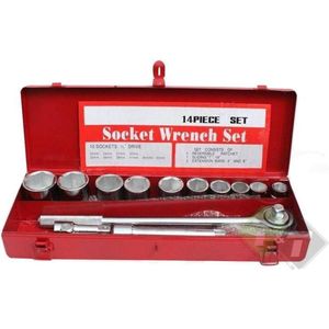 Doppendoos mm, 3/4 duims aansluiting, 21 delig, Doppendoos