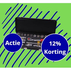 Doppendoos, 1/2 duims aansluiting, 26 delig, Doppenset