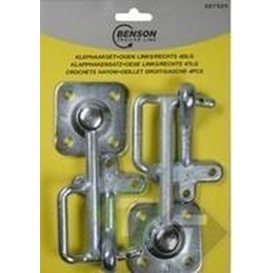 Klepsluiting haken set, 4 delig, makkelijk te monteren, Inclusief tegenstukken