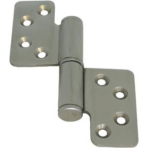 Paumelle ronde hoek 123x84x3,0mm Rs RVS (Inox) Geborsteld
