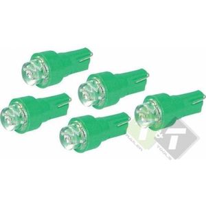 Instrumenten verlichting - LED - Groen - 12 Volt - 1.2 Watt - T5 - 5 stuks
