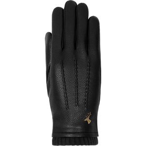 Schwartz & von Halen Handschoenen Dames - Emily - hertenleren (American deerskin) handschoenen met warme wollen voering - Zwart maat 8,5