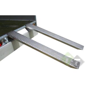 Oprijplaat aluminium, 200 x 21 x 4 cm (L x B x H), max belasting van 400KG, per set