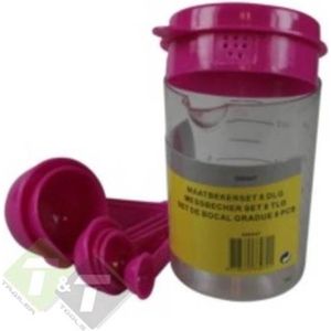 Maatbeker set 8 delig, 500ml(0.5 Liter), Roze, Benson