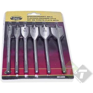 Speedboren set, 6 delig, 10, 12, 16, 18, 20 en 25mm, Benson