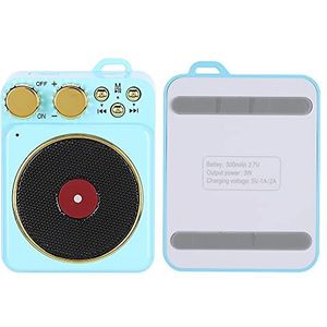 Bluetooth-Luidspreker, Draagbare Draadloze Luidspreker, Retro-ontwerp voor Thuiskantoor (Blauw)