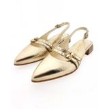 Mjus - T98117 - Dames Pumps - Goud - Open - Kleine Hak