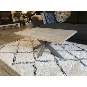 M2-Meubels salontafel, kleur: grijs | Matrix-onderstel industrieel