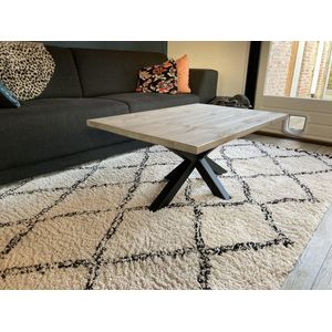 M2-Meubels salontafel, kleur: grijs | Matrix-onderstel mat zwart