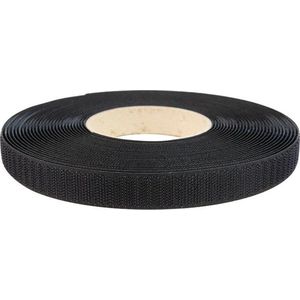 Klittenband - 10 Meter Zwart - Afdekzeilwinkel - 20mm Zelfklevend Acryl Haak Harde Kant Zwart