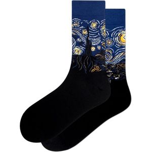 Kunstsokken - Vincent Van Gogh - De Sterrennacht - Kunstzinnige sokken - Maat 35-42 - Vrolijke Sokken voor Creatieve Dames en Heren