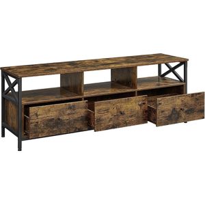 MIRA Home - tv meubel - kast - bruin - spaanplaat/ijzer - 147x40x50cm