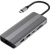 M-TECK - Professional Dual HDMI Multipoort Adapter - Zwart - Aluminium