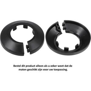 Zwarte verwarmingsbuis rozet voor buizen Ø 31 - 33mm - voor buisomtrek 97 - 103mm - Buisrozet - Radiatorrozet - Radiatorbuis rozet - Klemrozet - Kraanrozet - Waterleiding rozet - Set per 2 stuks