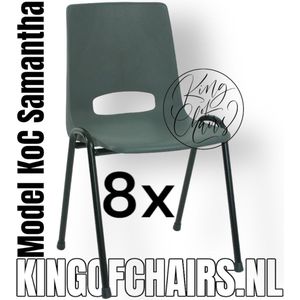 King of Chairs -Set van 8- Model KoC Samantha groen met zwart onderstel. Stapelstoel kuipstoel vergaderstoel tuinstoel kantine stoel stapel stoel kantinestoelen stapelstoelen kuipstoelen arenastoel De Valk 3320 bistrostoel schoolstoel bezoekersstoel